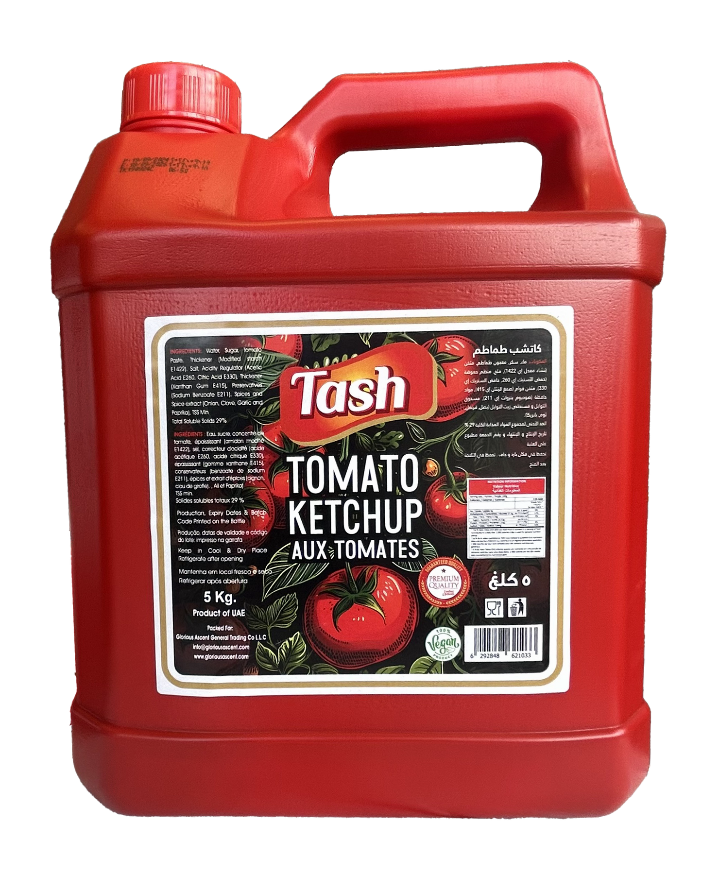 A0103032 - GLORIOUS - TASH TOMATO KETCHUP 5KG JAR