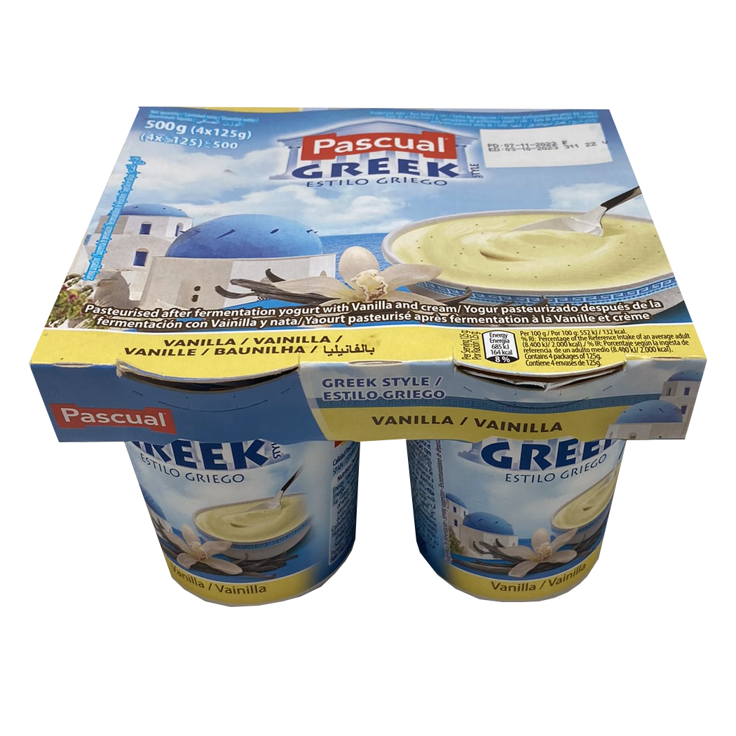 A1007008 - PASCUAL YAOURT GREC VANILLE 4X125G