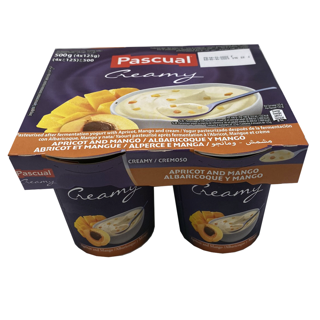 A1007013 - PASCUAL CREMEUX ABRICOT/MANGUE 4X125G