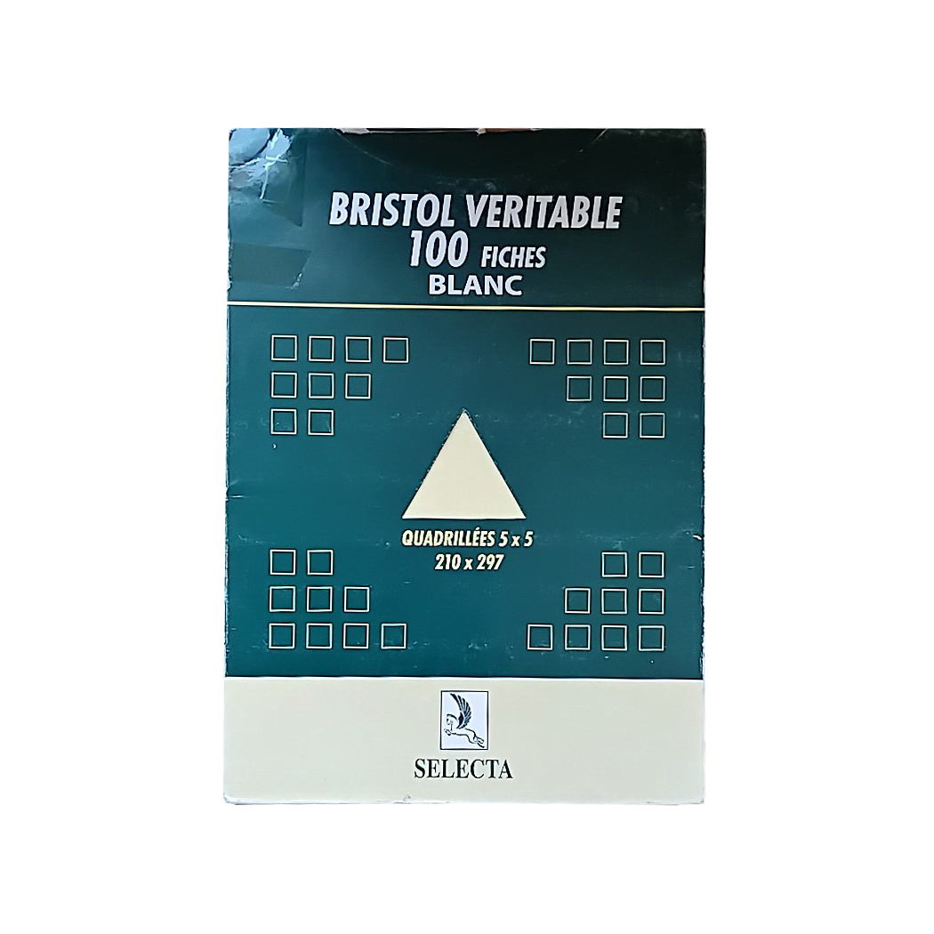 P0401004 - FICHE BRISTOL JAUNE ETUI 100 FEUILLES
