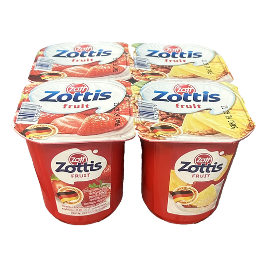 A1005043 - ZOTTIS POT 115G X4 FRAISE-FRAMBOISE-PECHE-ANANAS