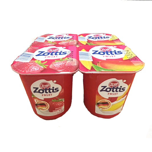 A1005044 - ZOTTIS FRUIT POT 115G ABRICOT/MANGUE/FRAISE/FDBX4