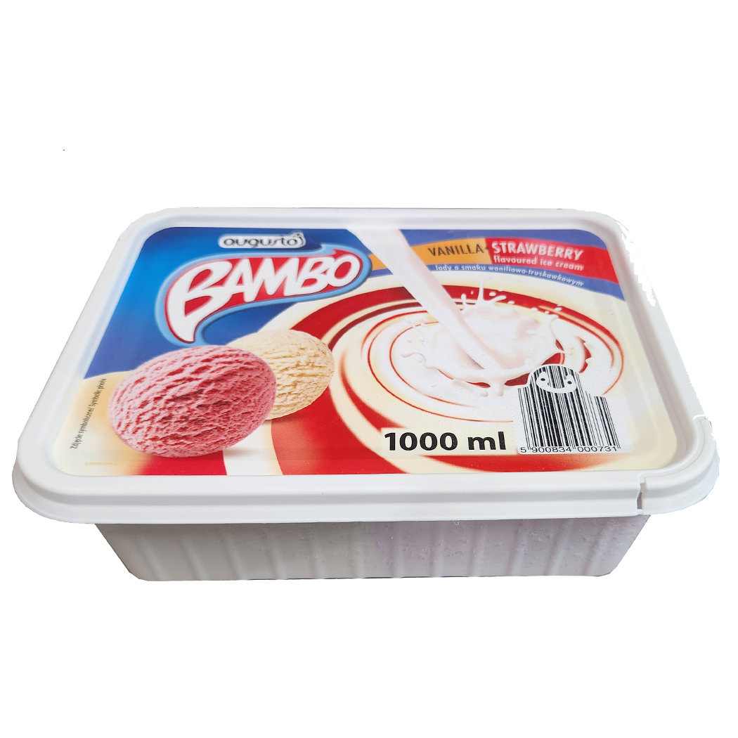 A1601030 - BAMBO GLACE VANILLE FRAISE 1L